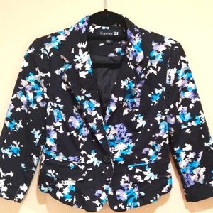 Forever 21 Black floral print blazer